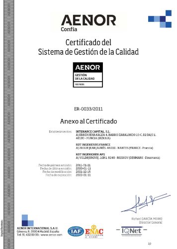 Certificado Aenor